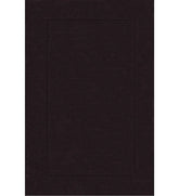 Dark brown hand-tufted wool rug with minimalist border design